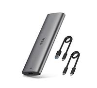 SSK Lecteur de boîtier SSD M.2 NVMe/SATA en aluminium, sans outil USB 3.2 Gen 2 10 Gbit/s PCI-E, 6 Gbit/s SATA M-Key/B+M Key Adaptateur SSD externe avec garniture UASP, pour SSD 2242 2260 2280