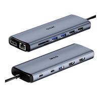 SSK Station d'accueil Thunderbolt 4 8K, Station d'accueil MacBook 3 moniteurs, hub USB C 10 Gbit/s 2 HDMI, Displayport, Ethernet, PD 100 W pour Ordinateurs Portables iPhone 15/Mac/Dell/HP