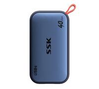 SSK USB4 Disque Dur Externe 4To jusqu'à 4000Mo/s, USB-C 40Gbit/s SSD Externe pour Thunderbolt4, Portable NVMe SSD pour iPhone 15/16/17 série,Compatible avec PC,Mac,Téléphone OTG,avec indicateur LED
