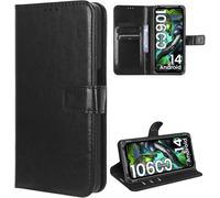 Sskal-Coque Pour Oukitel Wp28e/Wp28s/Wp28,Tpu Antichoc Interne Et Premium Flip Pu Étui De Protection Avec Emplacements Cartes[Fermeture Magnétique][Fonction Support]-Noir