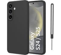 Sskal-Coque Pour Samsung Galaxy S24/S25 5g,Housse De Protection Antichoc Etui Samsung Galaxy S24/S25 5g Housse Silicone Ultra-Mince Avec Couche Intérieure En Fibre,Mince,Douce,Noir