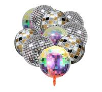 SSKHE 10Pièces Ballon Disco,22 Pouces Énormes Ballons Aluminium 4D,Aallon Helium Anniversaire,Disco Ball Accessoires Disco pour Decoration Annee 60 70 80 90 Fete Rétro Dance Mariage Anniversaire