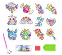 SSKHE 12 Pièces Diamond Painting Craft Sets Diy Diamond Toys Gemstone Art Painting 5D Gemstone Diamond Art Craft Stickers Kit Birthdays,Creative Presents Easter Crafts Cadeaux pour Enfants