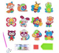 SSKHE 12 Pièces Diamond Painting Craft Sets Diy Diamond Toys Gemstone Art Painting 5D Gemstone Diamond Art Craft Stickers Kit Birthdays,Creative Presents Easter Crafts Cadeaux pour Enfants