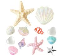 SSKHE 12PCS Breloques Coquillage Été Chaussures Femme, Charms Étoile de Mer Coquillages Perles Poisson-Clown, Accessoires de Chaussures Clog, Déco Été Enfant Fille Anniversaire Noël Fête DIY