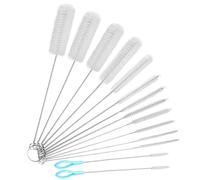 SSKHE 12PCS Brosse de Nettoyage Set Paille Brosse Tube à Essai Brosse Pistolet Brosse Bouteille d'eau Brosse Tube à Essai Bouteille Brosse 2pcs Svec Poignée Paille Brosse (Blanc)