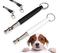 SSKHE 2 PCS Sifflet Ultrason Chien Anti Aboiement, Sifflet Chien Rappel Réglable Haute Fréquence avec Lanière - Accessoires Dressage Professionnel pour Chiens et Chats