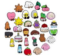 SSKHE 30 pièces assorties de charmes de chaussures mignonnes de petite expression - 30 designs (orange, lapin et plus) Accessoires en PVC décoratifs pour crocs, clogs, faveurs de fête et cadeaux