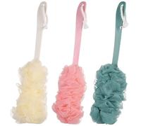 SSKHE 3PCCS Back Brush Scrubber Shower Loofah, Brosse de bain à poignée longue, Brosses de corps de douche, Sponge de douche à brosse arrière, Back Scrubber Long Handle Loofah pour exfolier et enlever