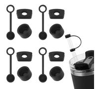 SSKHE 4 bouchons en silicone, comprend 4 couvercles de paille, 4 bouchons carrés et 4 bouchons ronds. Couvercle de couverture de paille dans le nuage, couvertures de paille Couvertures en paille