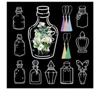 SSKHE 40 Pièces Marque-pages en Fleurs Séchées Transparentes DIY Craft Transparent Wishing Bottle Marque-pages en Fleurs Pressées Naturelles Handmade Beautiful Floral Pages with Fringe