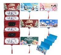 SSKHE 5PCS Christmas Money Wallets - 6 Slots Each, Blank Area for Greetings, Christmas Cash Gift Card Supplies, Classic