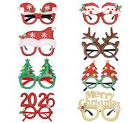SSKHE 8 PCS Lunettes Décoratives de Noël - Différents Motifs, Accessoires de Noël pour Rembourrages de Boîte de Veille de Noël, Bas de Noël Enfants, Rembourrages de Chocs de Noël