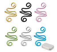 SSKHE Anneaux à tricoter réglables, anneaux de crochet réglables pour doigts, anneau tressé ouvert en métal, anneaux de crochet pour doigts avec aiguilles à coudre, guide de fil, anneau de support de