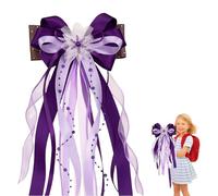 SSKHE Arc de cône d'école, 60 x 20 cm, pour filles, décoration de sacs à sucre, nœud de cône d'école, kit d'artisanat, décoration de premier jour d'école, violet