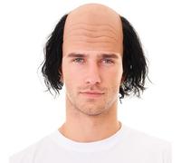 SSKHE Bald Cap Perruque pour hommes adultes, Kostüm Cosplay amusant Gekammt-über coiffure, accessoires de fête d'Halloween Carnaval Prop robe fantaisie, nonnes et prêtres, robe de sorcier