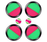 SSKHE Balle Raquette Scratch Jeux,Jeu Catch Ball and Toss avec 4 Pagaies et 2 Balles,Raquette De Plage Set,Raquette en Plastique et Nylon pour Famille Extérieur Sports