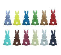 SSKHE Cadeau de Pâques,Porte-Monnaie de Pâques pour 12 Lapins en Feutre, Money Gift Envelopes,Cadeau de Décoration de Pâques Drôle (Coloré)