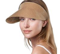 SSKHE Chapeau d'ombrage de Papyrus de Couleur Unie pour Les Femmes-Conception de Chapeau d'ombrage réglable, idéal pour la Protection Solaire