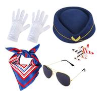 SSKHE Costume d'hôtesse de l'air pour les femmes, accessoires de vêtements pour l'image réaliste de l'hôtesse de l'air, un arrêt hôtesse de l'air Styling complete Accessories combo