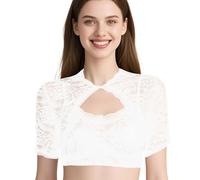 SSKHE Élégant Chemisier Dirndl Blanc à Manches Courtes pour Femmes - Une pièce emblématique du vêtement Traditionnel pour la bière pour des Moments inoubliables à la fête de la bière Bavaroise.