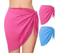SSKHE Ensemble de Bikini 2 pièces Tablier de Plage pour Femmes Maillot de Bain Enveloppant en Mousseline de Soie, paréo de Plage pour Femme Maillot de Bain Beachwear Semi-Transparent