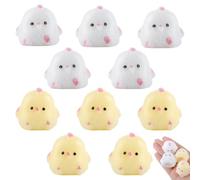 SSKHE Jeu de dix pièces de Jouets adorables, Doux et Portables en Forme de Poussin, Parfaits pour soulager Le Stress, décorer et Jouer de manière sensorielle avec Une variété de Nuances Douces.