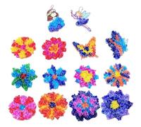 SSKHE Kit de bricolage pour enfants de 6 à 4 à 5 ans, pour filles de 7, 8, 9, 10 ans, en tissu à faire soi-même, motif de poke fleur, bouquet amusant pour enfants