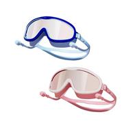 SSKHE Lot de 2 Lunettes de Natation pour Enfants avec Silicone Ajustable,Lunette Piscine, Large vue,HD,Anti-buée,Protection UV,Sans Fuite,Lunettes de Natation pour Filles et Garçons de 4 à 14 Ans