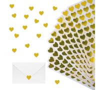 SSKHE Lot de 200 autocollants en forme de cœur à paillettes pour décoration de Noël, autocollants en forme de cœur, autocollants brillants en or, loisirs créatifs, scrapbooking, enveloppe de sceau