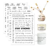 SSKHE Lot de 4 autocollants motivants Rub On avec dictons inspirants autocollants décoratifs pour anniversaire, mariage, famille, projets de bricolage, film pour meubles en verre, autocollants