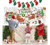 SSKHE Nappe à Colorier Noël 183 x 79 cm, Grande Nappe de Noël Rectangulaire en Papier, Poster Géant à Colorier pour Enfants et Familles, Décoration de Table Festive et Activité Créative