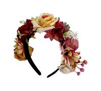 SSKHE Oktoberfest Dirndl Flower Headband - Couronne de cheveux florales avec roses et fleurs mixtes | Accessoire de costume bavarois pour femmes filles