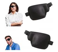 SSKHE Patchs Oculaires, 2Pcs 3D Patch Médical Ajustable pour le Strabisme Gauche et Droit, l'Amblyopie, la Paresse Oculaire, l'Entraînement et la Récupération de la Vision, Noir