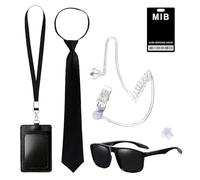 SSKHE Secret Service thème costume set, costume de style espion professionnel, agent exclusif 4 pièces costume accessoires combo, idéal pour les parties de jeu de rôle
