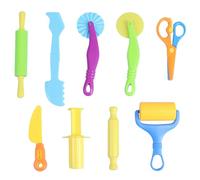 SSKHE Set d'outils en pâte à Modeler 9 pièces, adapté aux Jouets pour Enfants, Comprend des tampons, Un Rouleau, des Outils de Sculpture et Plus Encore, en Plastique, Parfait pour la Maison