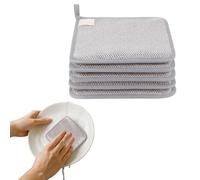 SSKHE Tissu à Vaisselle en Fil d'acier épaissi à Trois Couches, Chiffon à Vaisselle en Fil d'acier Sec et Humide Réutilisable de 20x20cm pour Cuisinière, évier et Table de Cuisson (5pcs)