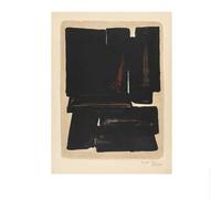 SSLDP LFHLI Affiche Abstraite Pierre Soulages Aquarelle Peinture Murale Noire Pierre Soulages Peinture et estampes Décoration intérieure Image 50x70cm sans Cadre
