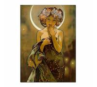 SSLDP LFHLI Affiche Alphonse Mucha Vintage Flower Woman Wall Art Peinture et Estampes sur Toile Alphonse Mucha Décoration Nordique 40x60cm sans Cadre