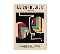 SSLDP LFHLI Affiche célèbre de l’Exposition Le Corbusier Art Mural Vintage Peinture et estampes sur Toile Le Corbusier Tableau de décoration intérieure Nordique 40x60cm sans Cadre