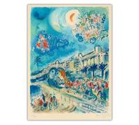 SSLDP LFHLI Affiche célèbre de Marc Chagall « Carnaval des Fleurs » Art Mural Marc Chagall Peinture sur Toile et Impressions Décoration de Salon Photo 50x70cm sans Cadre