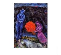 SSLDP LFHLI Affiche célèbre de Marc Chagall Figurines abstraites Illustrations murales Marc Chagall Peinture et estampes sur Toile Tableau de décoration Nordique 50x70cm sans Cadre