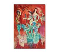SSLDP LFHLI Affiche célèbre de Marc Chagall Surréalisme Art Mural Vintage Peinture et gravures sur Toile Marc Chagall Décoration Moderne 50x70cm sans Cadre