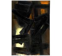 SSLDP LFHLI Affiche célèbre de Pierre Soulages Art Mural Abstrait Moderne Pierre Soulages Peinture et estampes sur Toile Décoration intérieure 50x70cmx1 sans Cadre
