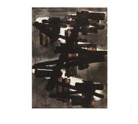 SSLDP LFHLI Affiche célèbre de Pierre Soulages Art Mural Abstrait Moderne Pierre Soulages Peinture et estampes sur Toile Décoration intérieure 50x70cmx1 sans Cadre