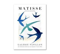 SSLDP LFHLI Affiche Classique d’Henri Matisse Art Mural Abstrait d’Oiseau Peinture et gravures sur Toile Tableau de décoration Moderne 50x70cm sans Cadre