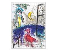 SSLDP LFHLI Affiche Classique de Mode rétro Marc Chagall Art Mural Abstrait Peinture sur Toile Marc Chagall Peinture et Impressions Décoration intérieure 50x70cmx1 sans Cadre