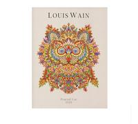 SSLDP LFHLI Affiche Classique Louis Wain Art Mural Vintage kaléidoscope de Chat Peinture et Impressions Louis Wain Décor de Maison 50x70cmx1 sans Cadre