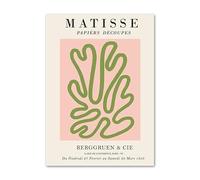 SSLDP LFHLI Affiche colorée de Henri Matisse Simple Feuille Murale Peinture et gravures sur Toile de Henri Matisse Tableau de décoration intérieure 50x70cm sans Cadre