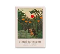 SSLDP LFHLI Affiche d’Exposition Henri Rousseau Animaux de la Jungle Peinture sur Toile Peinture Murale et gravures d’Henri Rousseau Décoration intérieure Tableau 50x70cmx1 sans Cadre
